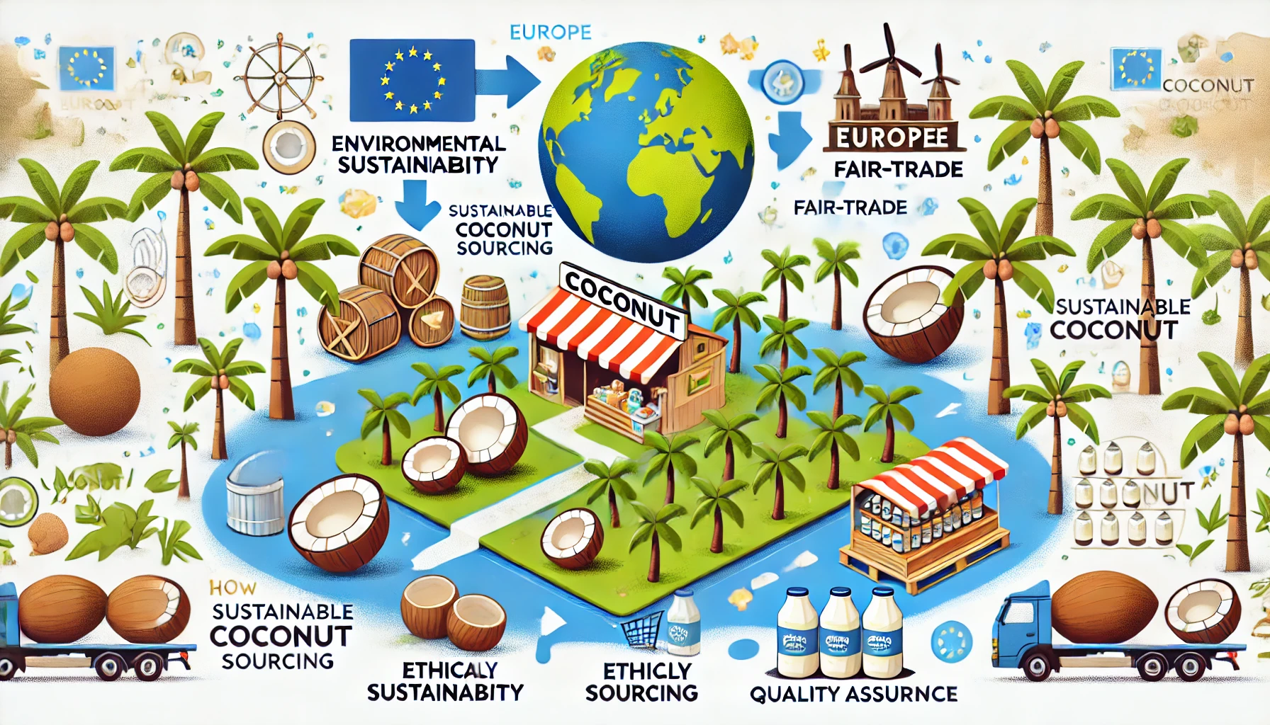 Read more about the article Cómo el Abastecimiento Sostenible de Coco Impacta el Mercado Europeo